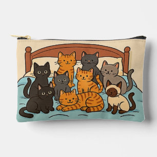 Pochette À Accessoires Chats sur un lit