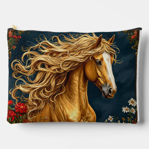 Pochette À Accessoires Cheval doré à la crinière ondoyante