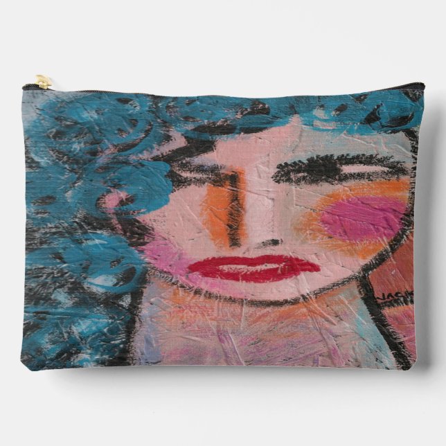 Pochette À Accessoires Cheveux carreaux Art Abstrait original (Recto)