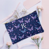Chic Boho Motif Papillon Violet Monogramme