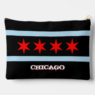 Pochette À Accessoires Chicago sac, mode noir, drapeau de Chicago