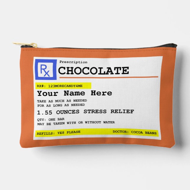 Pochette À Accessoires Chocolat d'ordonnance personnalisé (Recto)