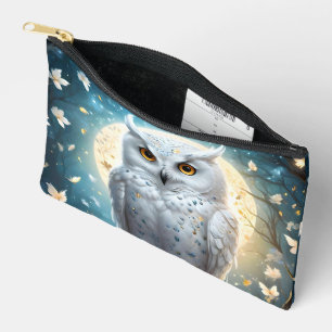 Pochette À Accessoires Chouette Blanche À Neige Avec Étincelle, Chaussett