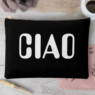 Pochette À Accessoires Ciao Noir & Blanc Gras Typographie Style tendance