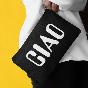 Pochette À Accessoires Ciao Noir & Blanc Gras Typographie Style tendance