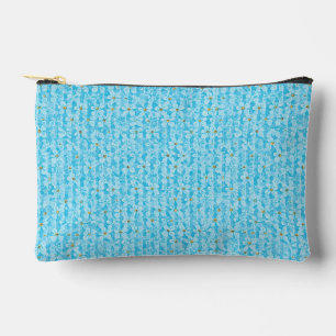 Pochette À Accessoires Ciel Bleu Doux & Motif Floral À l'aquarelle Blanc