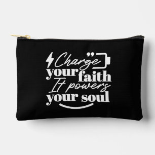 Pochette À Accessoires Citation Chrétienne Motivante – Rechargez Votre Fo