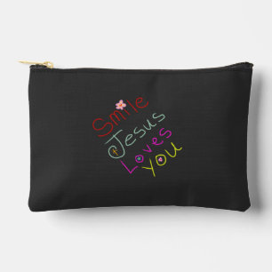 Pochette À Accessoires Citation chrétienne « Souriez, Jésus vous aime »