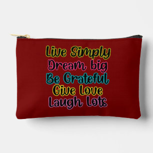 Pochette À Accessoires Citation Motivante Vivre Simplement Rêver Donner A