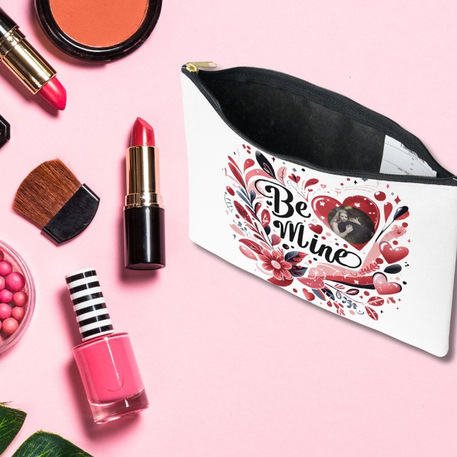 Pochette À Accessoires Citation romantique "Soyez à moi" Coeur rouge fonc (Créateur téléchargé)