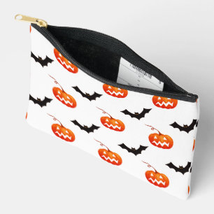 Pochette À Accessoires Citrouilles et chauves-souris d'Halloween, Trou ou