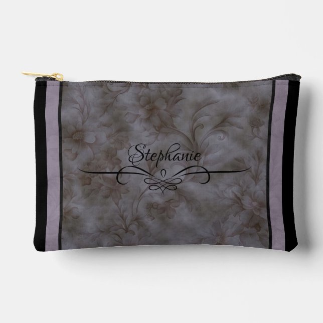 Pochette À Accessoires Clair gris fumé, lavande et noir (Recto)
