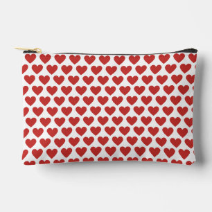 Pochette À Accessoires Classique Cute Chic Coeurs rouges sur Blanc