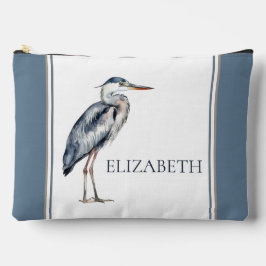 Pochette À Accessoires Coastal Blue Heron Bird Personalized