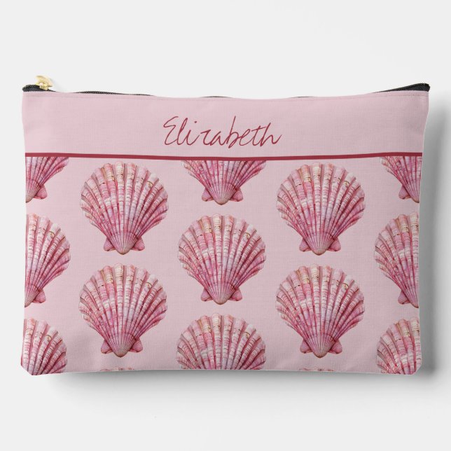 Pochette À Accessoires Coastal rose coquille personnalisée (Recto)