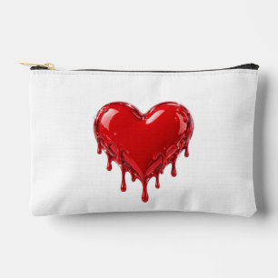 Pochette À Accessoires Cœur d'amour rouge dégoulinant