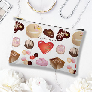 Pochette À Accessoires Cœur de chocolat de bonbon mignon personnalisé