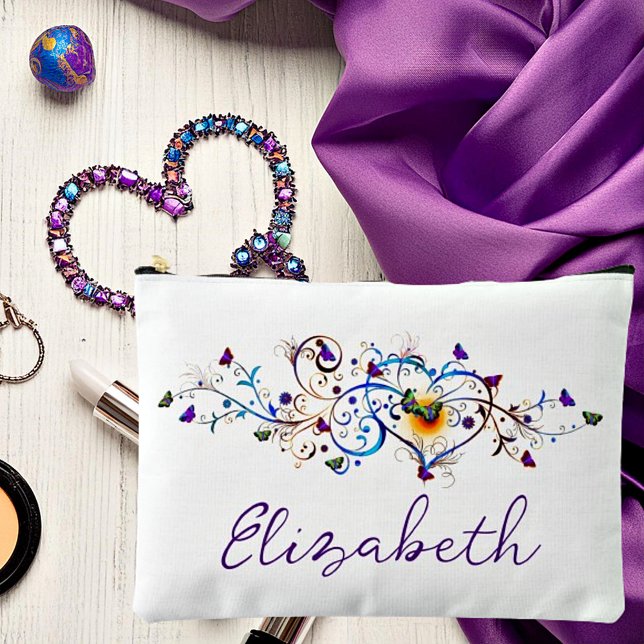 Pochette À Accessoires Coeur et papillons (Créateur téléchargé)