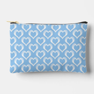 Pochette À Accessoires Cœurs Bleus Blancs Motif Petit