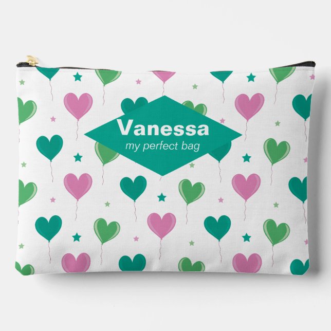 Pochette À Accessoires Coeurs de ballons. (Recto)