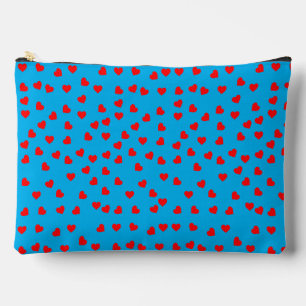 Pochette À Accessoires Coeurs rouges joueurs Sky Blue