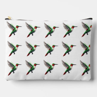 Pochette À Accessoires Colibris verts pixellisés