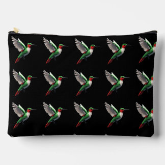 Pochette À Accessoires Colibris verts pixellisés