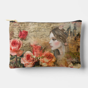 Pochette À Accessoires Collage Abstrait Vintage floral romantique