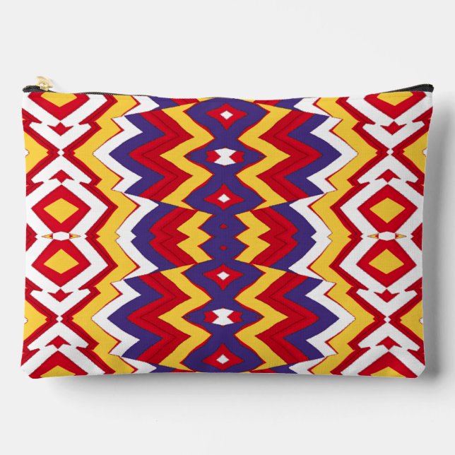 Pochette À Accessoires Colorful zigzag pattern makeup accessory pouch (Recto)
