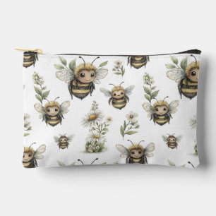 Pochette À Accessoires Conception d'abeille à l'aquarelle mignonne   Abei