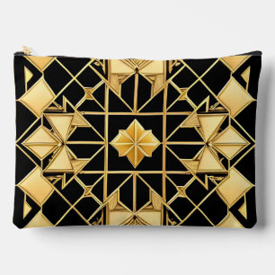 Pochette À Accessoires Conception de motif géométrique doré élégant