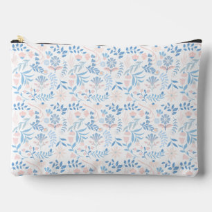 Pochette À Accessoires Conception florale boho impression bloc bleu rose