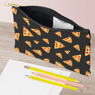 Pochette À Accessoires Cool et amusant pizza tranches motif gris foncé