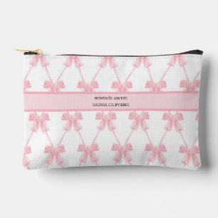 Pochette À Accessoires Coquette Pink Bow personnalisée