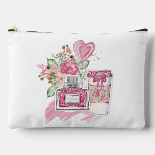 Pochette À Accessoires Cosmétique Ado en rose et blanc