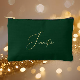 Pochette À Accessoires Cosmétique maquillage monogramme d'or vert personn