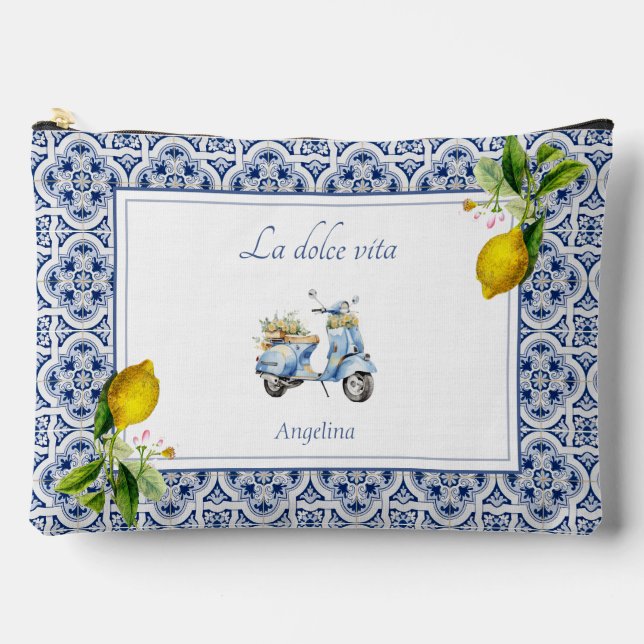 Pochette À Accessoires Côte d'Amalfi Carreaux de citron Italie Personnali (Recto)