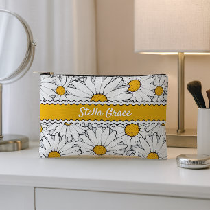 Pochette À Accessoires Cottage de campagne moderne Daisy Floral Art Motif