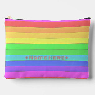 Pochette À Accessoires Couleur personnalisée Arc-en-ciel rayures Cornflow