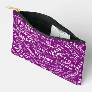 Pochette À Accessoires Couleur personnalisée du Merci multilingue