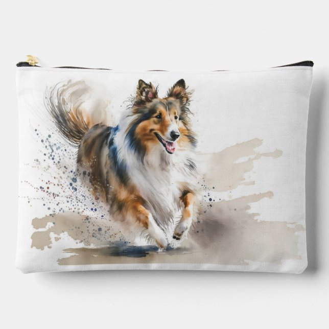 Pochette À Accessoires Courir Collie Dog (Recto)