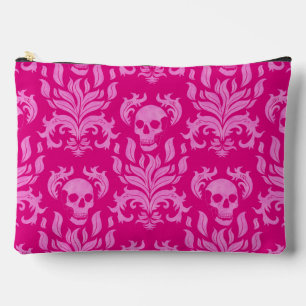 Pochette À Accessoires Crâne flamme Damas en parties scintillant effet ro