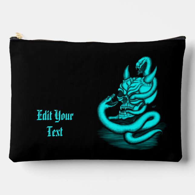 Pochette À Accessoires Crâne - Tête diabolique avec serpent (Recto)