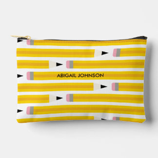 Pochette À Accessoires Crayon jaune personnalisé