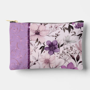 Pochette À Accessoires Crème rose brillant motif floral