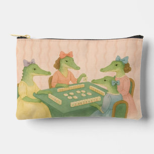 Pochette À Accessoires Crocodiles Vintage Jouant au Mahjong