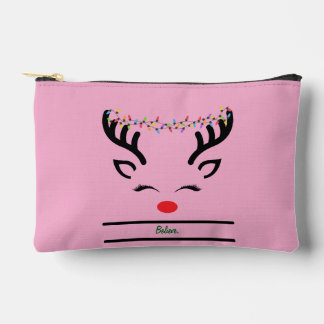 Pochette À Accessoires Croyez moderne drôle rennes de Noël blanc