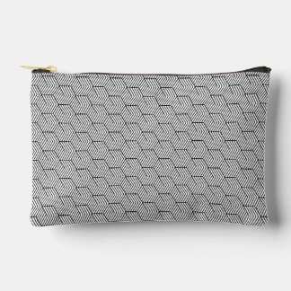 Pochette À Accessoires Cube de géométrie simple de ligne de motif noir
