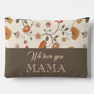 Pochette À Accessoires Custom classic flower pattern mustard brown trendy