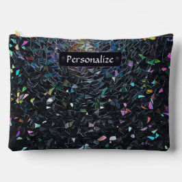 Pochette À Accessoires Custom Iridescent Abstract Stained Glass Pattern